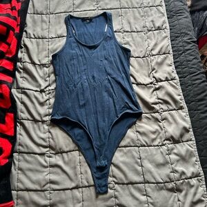 Navy Blue Sleeveless Bodysuit